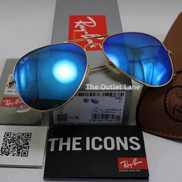 Model Display RayBan Aviator Blue Mirror RB3025 Reflective - Picture 9 of 16